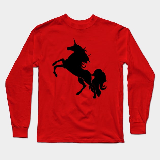 black unicorn Long Sleeve T-Shirt by M_Mary